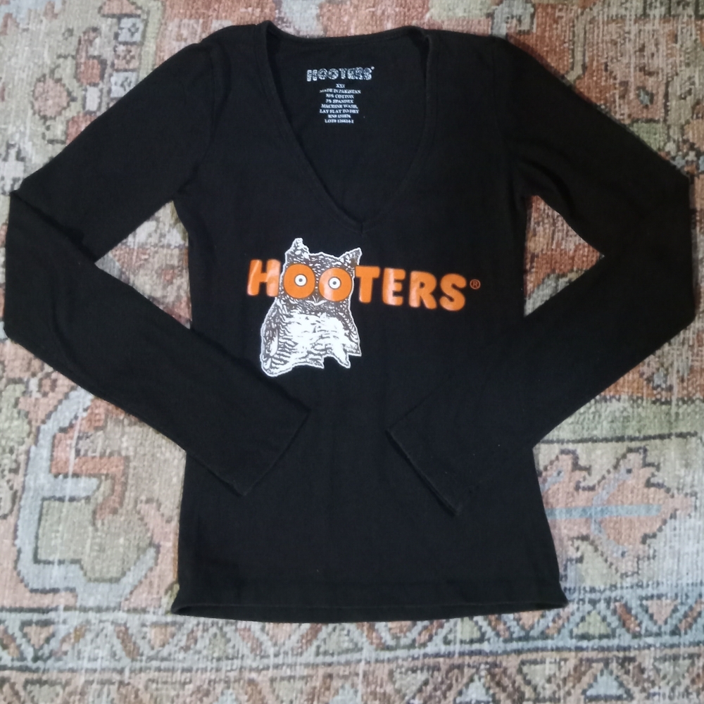 Hooters long sleeve v-neck uniform top XXS!!!
